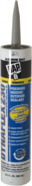 Caulk: 10.1 oz Cartridge, Gray, Acrylic & Latex