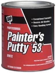 Putty: 16 oz Pail, White, Linseed Oil