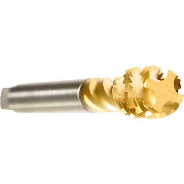 Spiral Flute Tap: M12 x 1.75, Metric, 4 Flute, Bottoming, 6H Class of Fit, Cobalt, TiN Finish