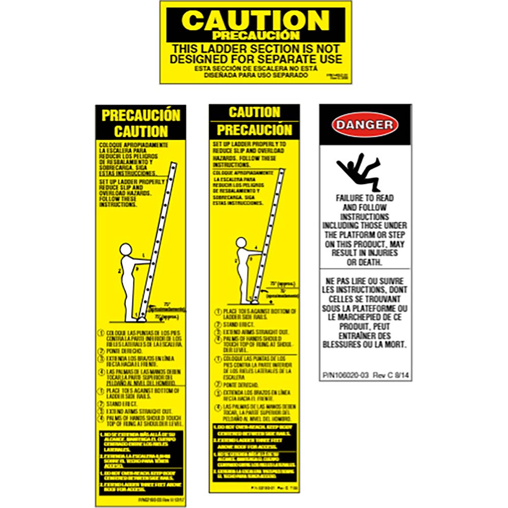 Werner Ladder Accessories Type Safety Label Replacement For Use 
