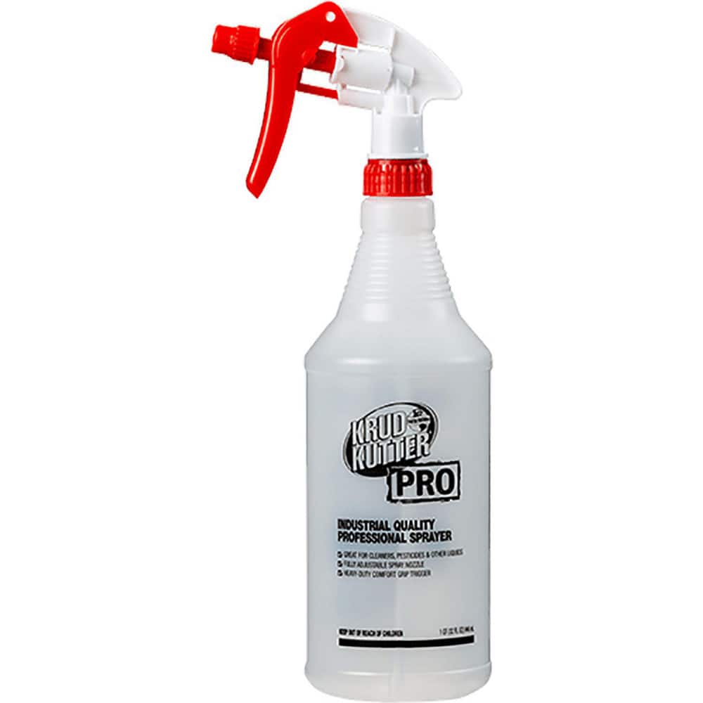 Krud Kutter Pro Empty Industrial Quality Professional Spray Bottle is great for cleaners, pesticides and other liquids. The ergonomic trigger spray allows for three-finger pulls, reducing fatigue. The spray nozzle is fully adjustable from a fine mist to a