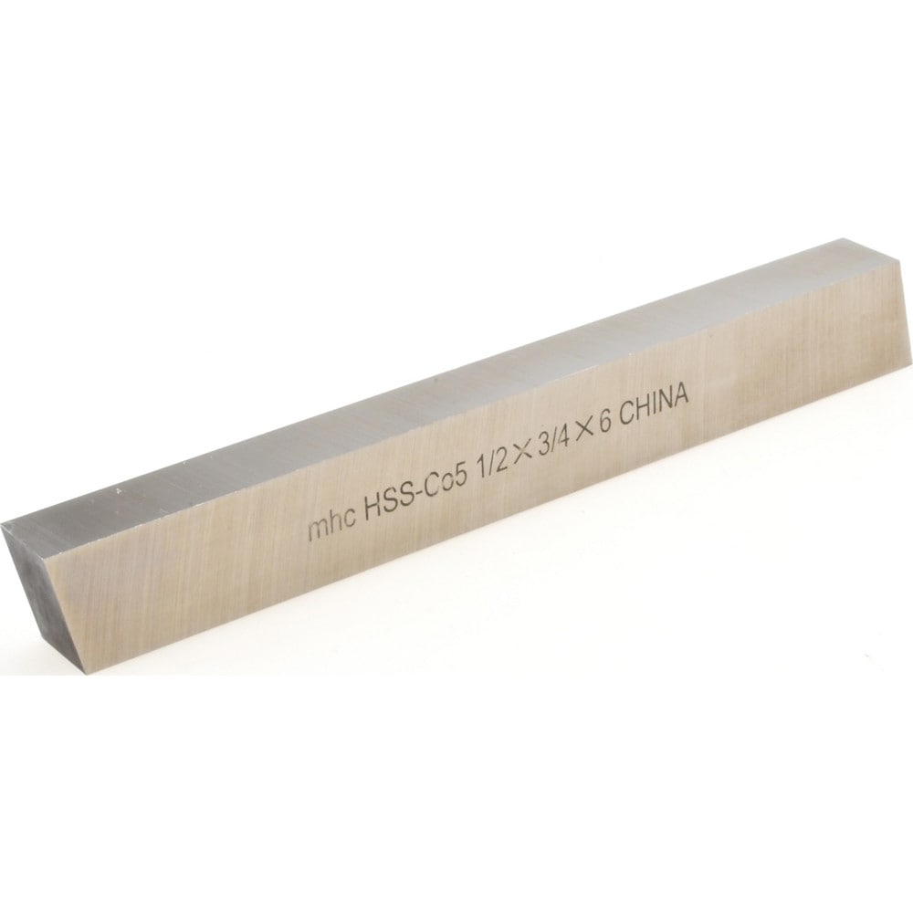 Tool Bit Blank: 1/2" Wide, 3/4" High, 6" OAL, M35 Cobalt, Rectangle