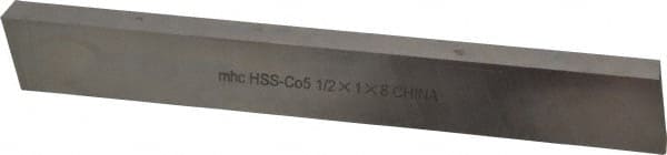 Value Collection 461-0127 Tool Bit Blank: 1/2" Width, 1" Height, 8" OAL, M35, Cobalt, Rectangle 