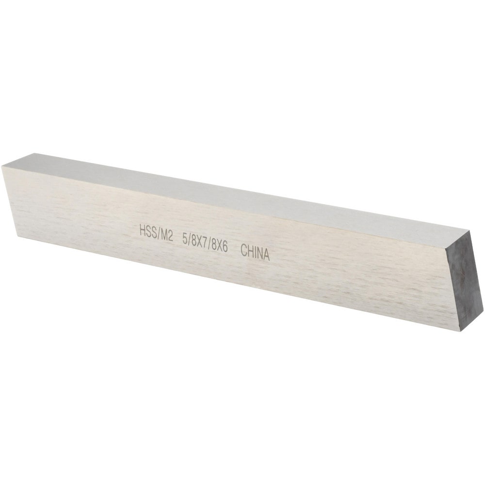 Tool Bit Blank: 5/8" Wide, 7/8" High, 6" OAL, M2 High Speed Steel, Rectangle