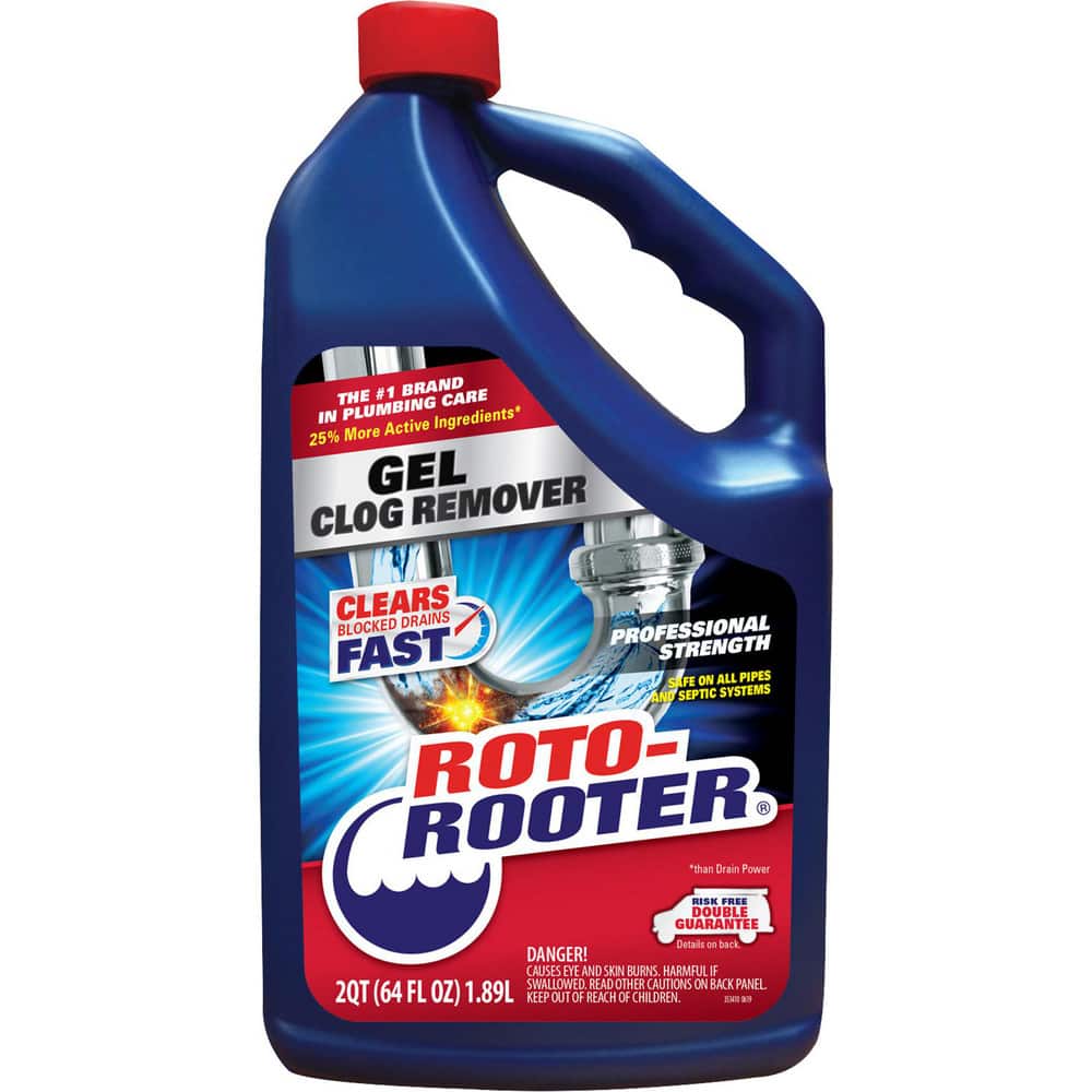 Roto-Rooter Gel Clog Remover is a fast and powerful drain and septic care product. Starts working immediately and comes with a superior strength gel power that removes standing water and all types of stubborn clogs, hair, soap scum and grease. Safe for us