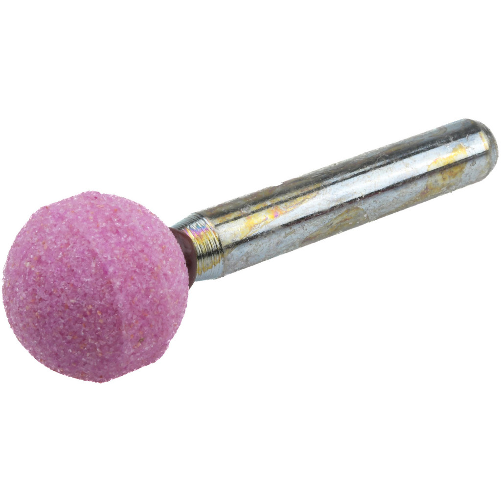 Made in USA | Grier Abrasives Mounted Point: 5/8" Thick, 1/4" Shank Dia, A26, 60 Grit, Medium - Pink, Aluminum Oxide, 1-1/2" Shank Length | 25-Pack