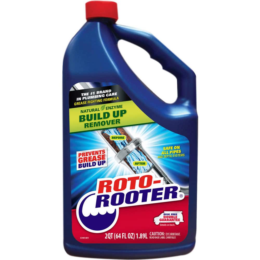 Roto-Rooter Build-Up Remover is a professional strength, natural enzyme formula that is specially designed for slow drains and clog prevention in sinks, toilets and showers. Opens up slow drains and prevents clogs in kitchen and bathroom sinks, showers an