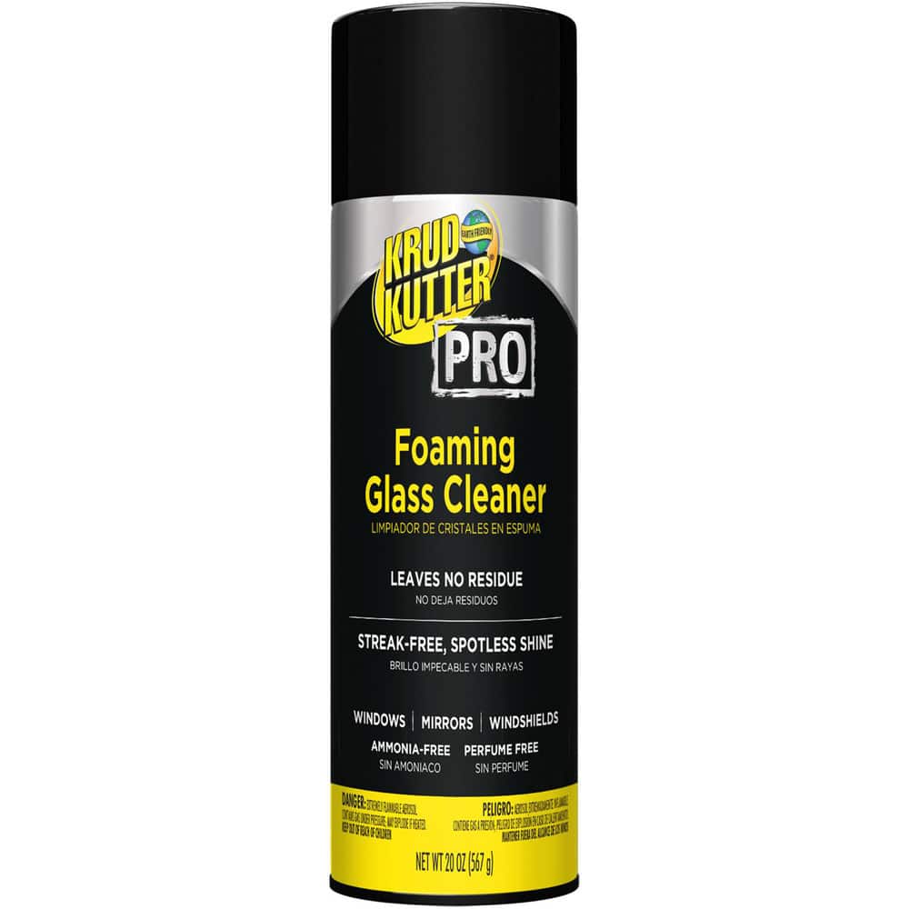 Krud Kutter Pro Glass Cleaner is a powerful foaming aerosol that effectively cleans a variety of glass surfaces with minimal dripping. Leaves a streak-free, spotless shine on glass, mirrors, windows, windshields and shower doors. Removes dirt, grime, smud