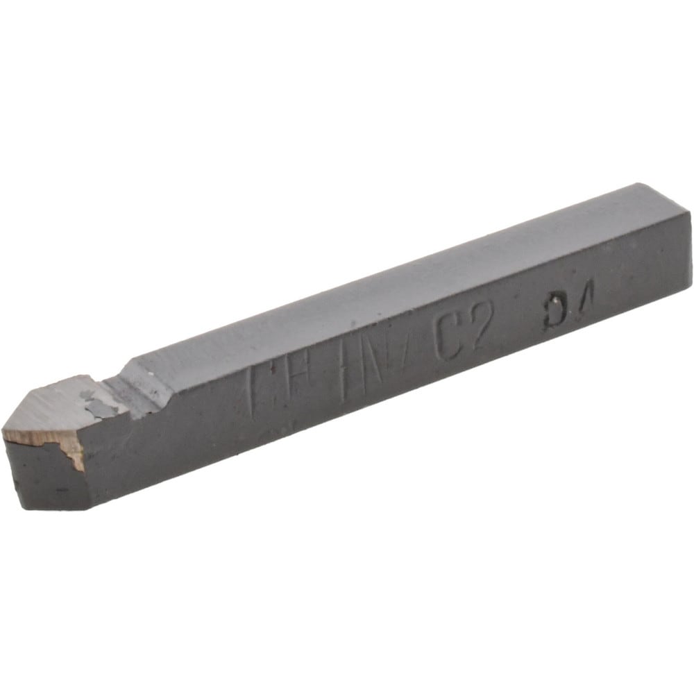 Single-Point Tool Bit: D-4, 1/4" Shank Height, 1/4" Shank Width, C2 Solid Carbide Tip, Neutral