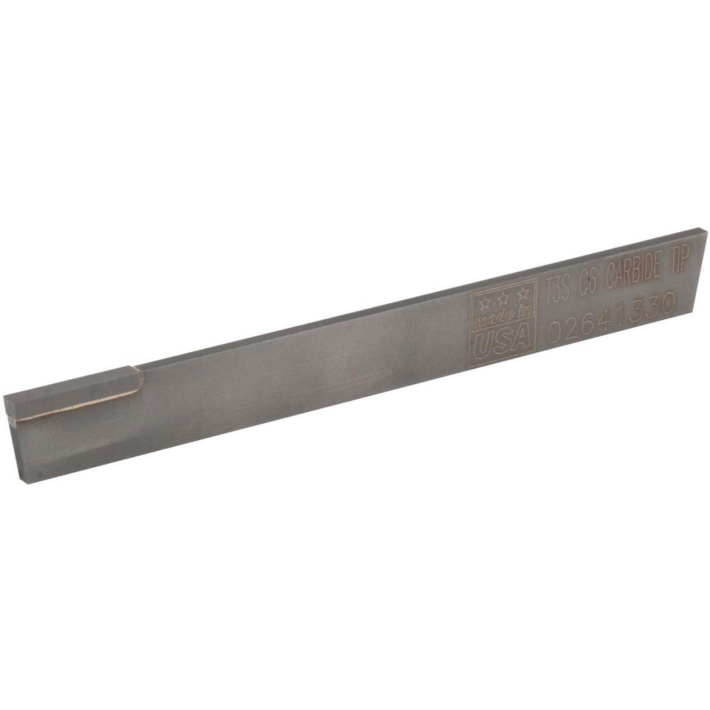 Cutoff Blade: Tapered, 1/8" Wide, 1/2" High, 4-1/2" Long - C6 Carbide Tipped, Bright