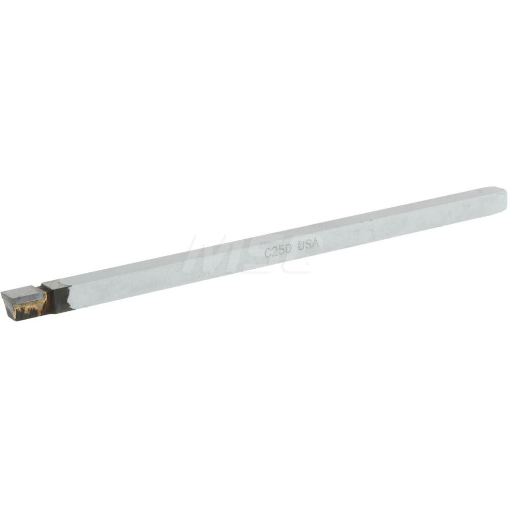 Single Point Tool Bit: 1/4'' Shank Width, 1/4'' Shank Height, Micrograin Solid Carbide Tipped, Neutral, C, Square Nose