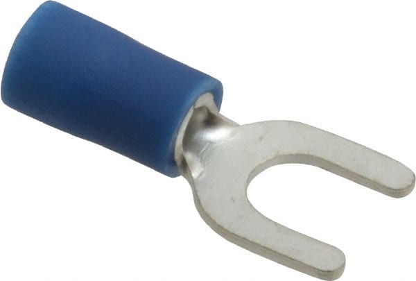 #10 Stud, 16 to 14 AWG Compatible, Partially Insulated, Crimp Connection, Standard Fork Terminal
