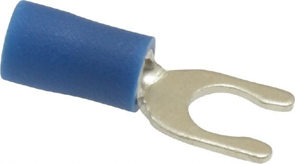 #10 Stud, 16 to 14 AWG Compatible, Partially Insulated, Crimp Connection, Locking Fork Terminal