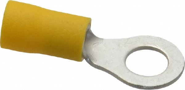 Circular Ring Terminal: Partially Insulated, 12 to 10 AWG, Crimp Connection