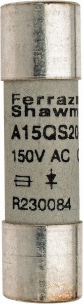 Ferraz Shawmut A15QS20-2 Cylindrical Fast-Acting Fuse: 20 A, 10.4 mm Dia 