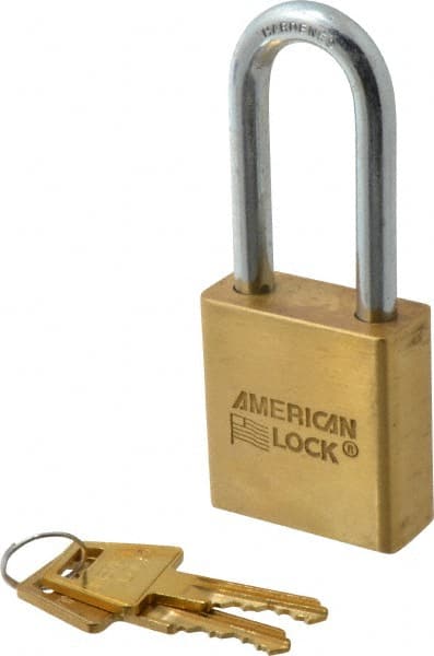 American Lock A21KA54874 Padlock: Steel, Keyed Alike, 1-3/4" Wide 