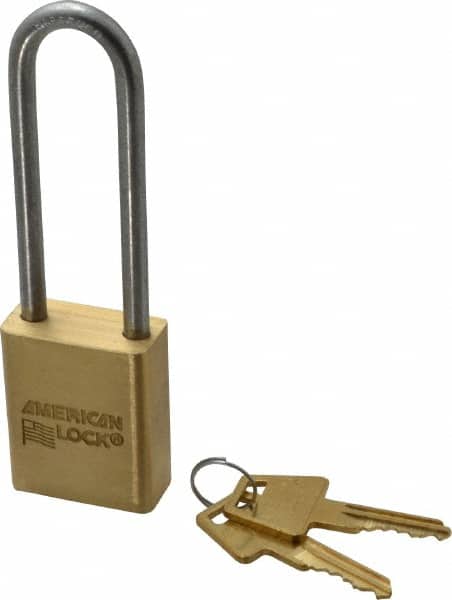 American Lock A42 Padlock: Steel, Keyed Different, 1-1/2" Wide 