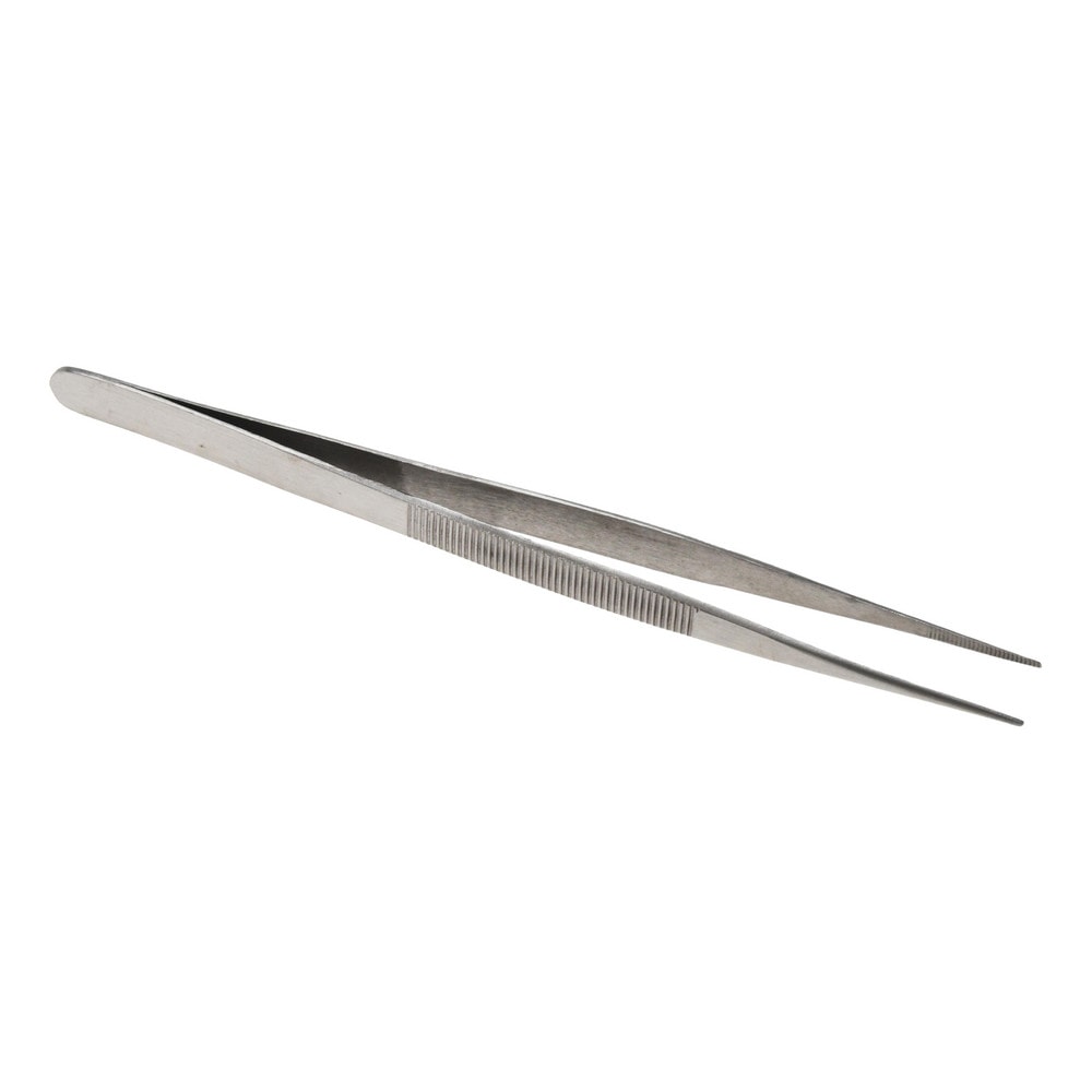 Diamond Tweezer: Stainless Steel, Medium Point Tip, 5-11/16" OAL