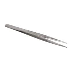Diamond Tweezer: Stainless Steel, Medium Point Tip, 5-11/16" OAL