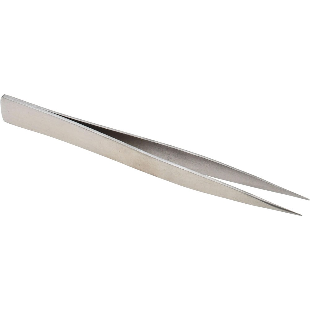 Assembly Tweezer: Stainless Steel, Thin & Fine Point Tip, 4-7/16" OAL