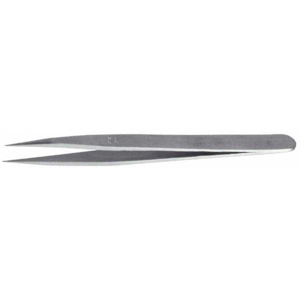 Value Collection - Precision Tweezer: 2A-SS, Stainless Steel, Flat Tip with  Tapered Edge, Round Tip, 4-3/4″ OAL - 02674893 - MSC Industrial Supply