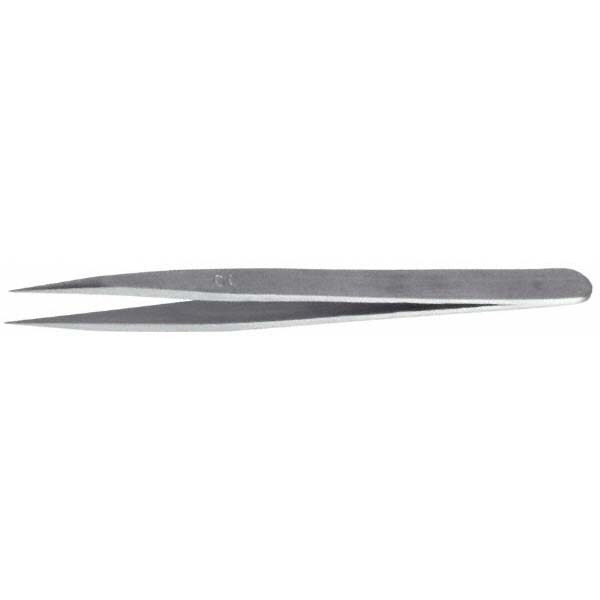 Precision Tweezer: 0C-SS, Stainless Steel, Short & Flat Tip, 3-1/2" OAL