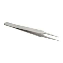 Value Collection - Precision Tweezer: 2A-SS, Stainless Steel, Flat Tip with  Tapered Edge, Round Tip, 4-3/4″ OAL - 02674893 - MSC Industrial Supply