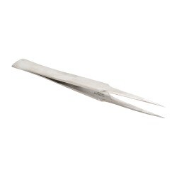 Precision Tweezer: GG-SS, Stainless Steel, General Utility, Long & Strong Point & Wide Shank Tip, 5-1/8" OAL