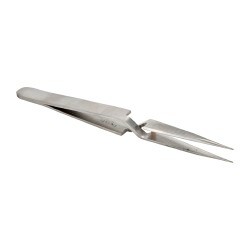 Reverse Action Tweezer: N0, Flat Tip, 4-1/2" OAL