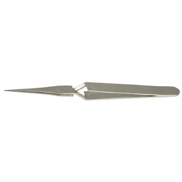 Reverse Action Tweezer: N2, Flat & Narrow Tip, 4-3/4" OAL