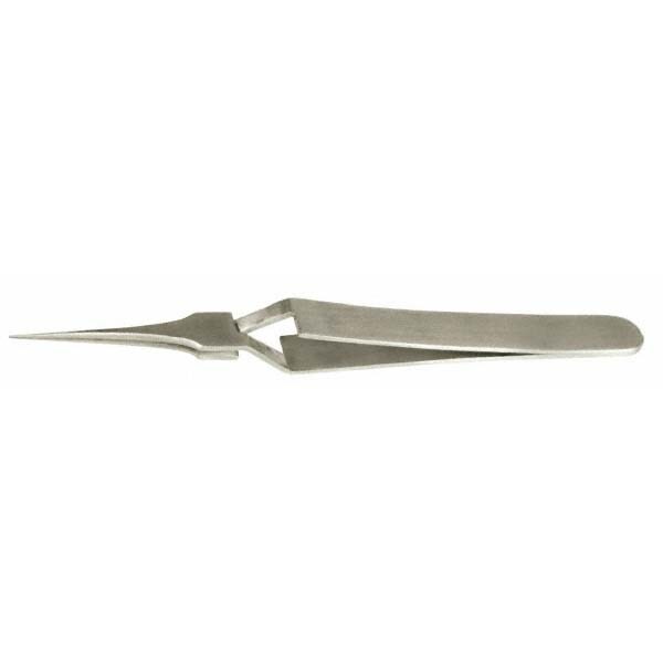 Reverse Action Tweezer: N4, Long Fine Point Tip, 4-11/32" OAL