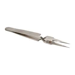 Value Collection - Precision Tweezer: 2AD-SA, Stainless Steel, Flat Tip &  Thin Tapered Edge, Round Tip, 4-3/4″ OAL - 02675007 - MSC Industrial Supply