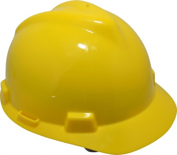 Hard Hat: Impact Resistant, V-Gard Slotted Cap, Type 1, Class E, 4-Point Suspension