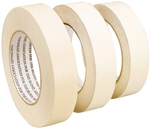 Made in USA - High Temperature Masking Tape: 2″ Wide, 60 yd Long, 7 mil  Thick, Tan - 20780755 - MSC Industrial Supply