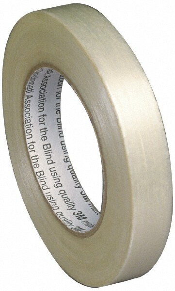 Packing Tape: 3/4" Wide, White, Rubber Adhesive