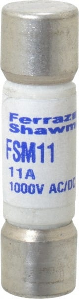 Ferraz Shawmut FSM11 Cartridge Fast-Acting Fuse: 11 A, 1-1/2" OAL, 0.406" Dia 