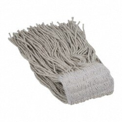 Wet Mop Cut: Clamp Jaw, X-Large, White Mop, Cotton