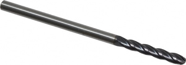 OSG 464-1250-BN11 Ball End Mill: 0.125" Dia, 0.75" LOC, 4 Flute, Solid Carbide Image