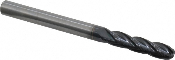 OSG 464-2500-BN11 Ball End Mill: 0.25" Dia, 1.125" LOC, 4 Flute, Solid Carbide Image