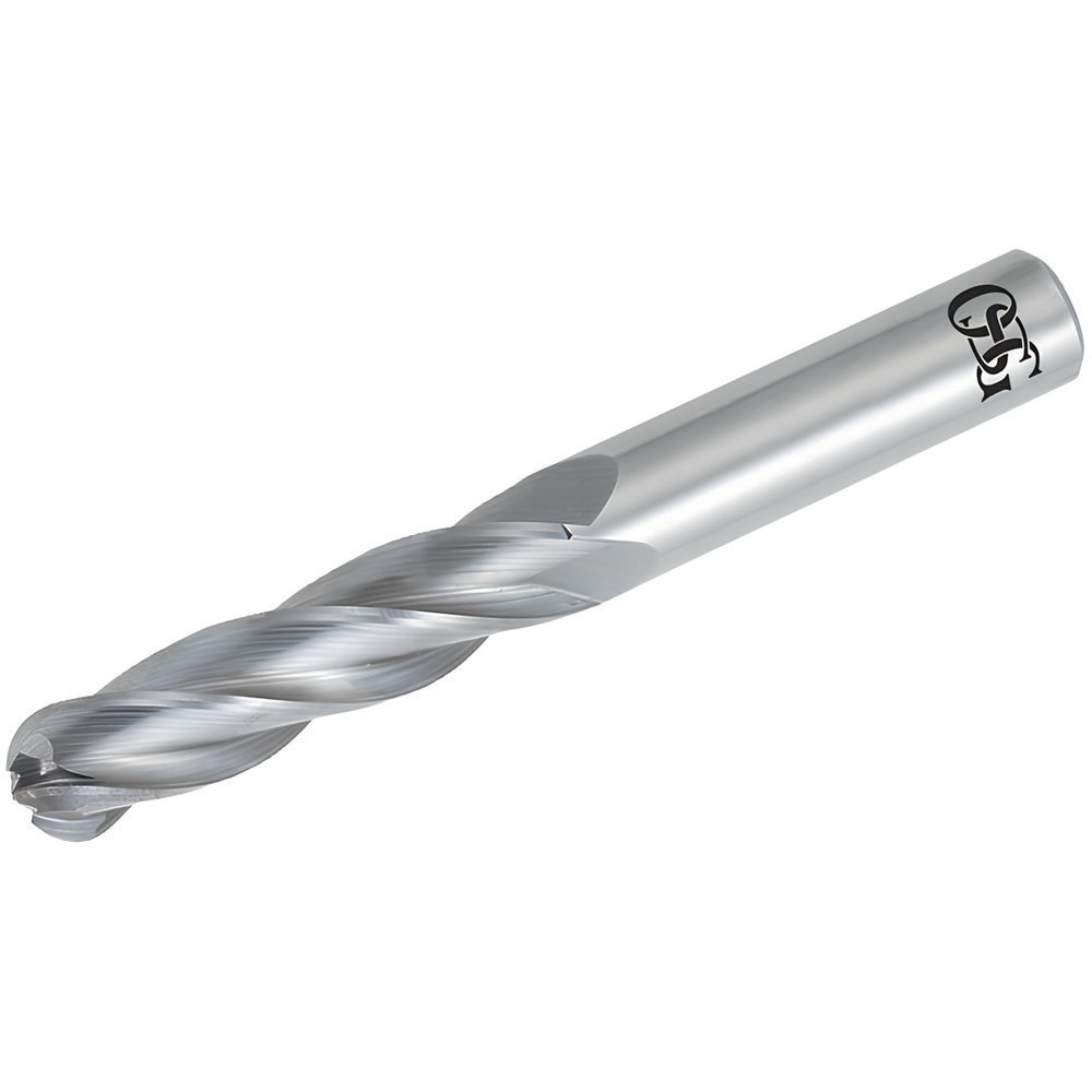 Ball End Mill: 0.4375" Dia, 2" LOC, 4 Flute, Solid Carbide