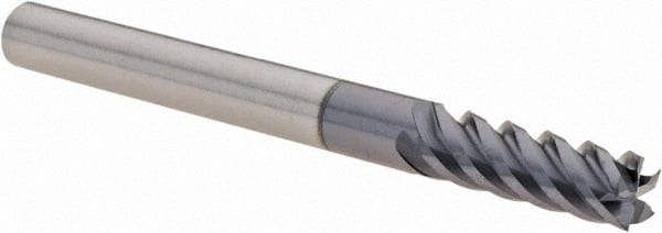 YG-1 86565TF Square End Mill: 3/16 Dia, 9/16 LOC, 3/16 Shank Dia, 2 OAL, 5 Flutes, Solid Carbide 