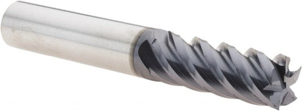 YG-1 86584TF Square End Mill: 3/8 Dia, 1 LOC, 3/8 Shank Dia, 2-1/2 OAL, 5 Flutes, Solid Carbide 