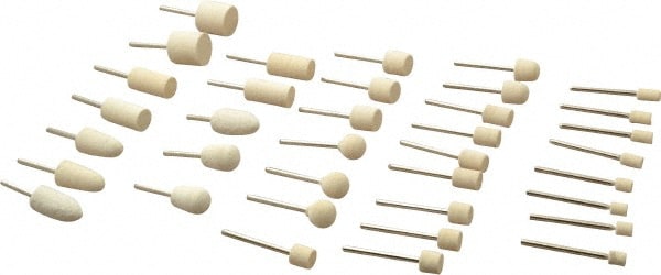 36 Piece, 1/8 Inch Shank Diameter, Wool Felt Bob Set