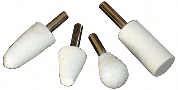 4 Piece, 1/4 Inch Shank Diameter, Wool Felt Bob Set