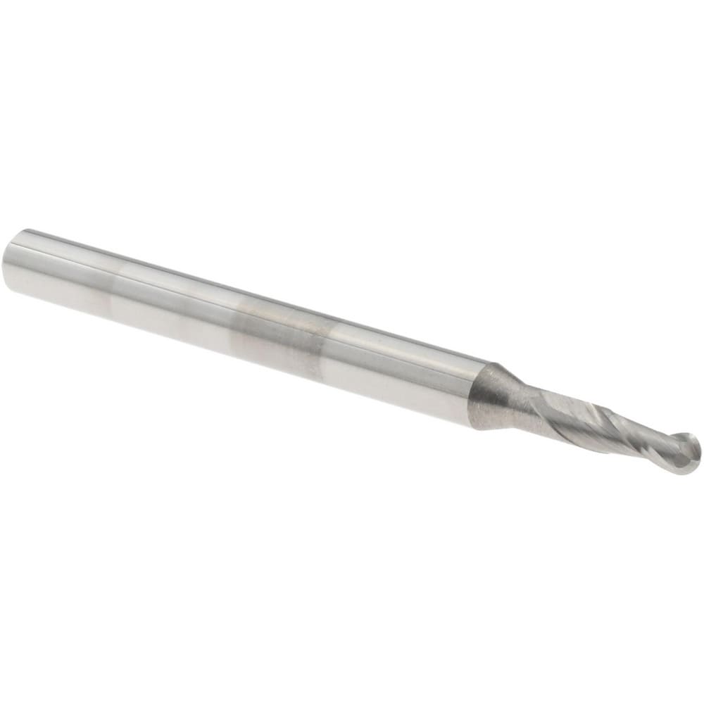 Ball End Mill: 5/64" Dia, 5/32" LOC, 2 Flute, Solid Carbide