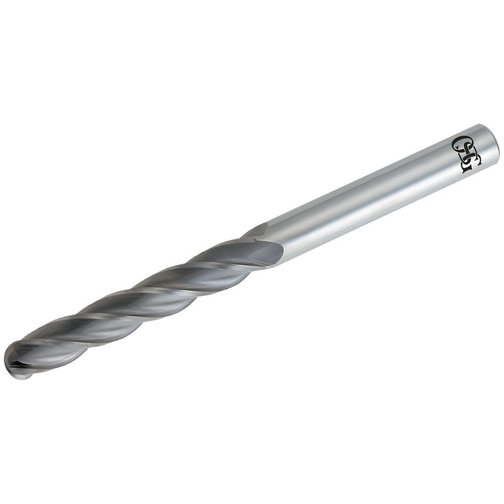 Ball End Mill: 0.1875" Dia, 1.125" LOC, 4 Flute, Solid Carbide