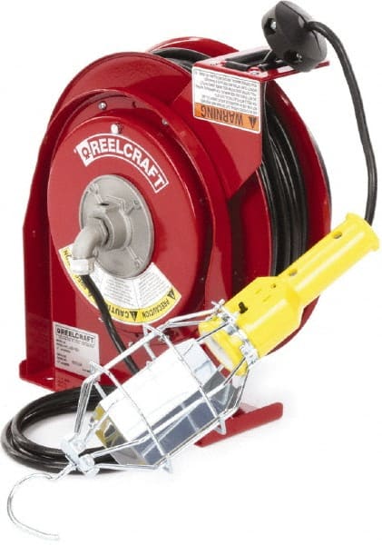 Reelcraft L 4050 163 1 Cord & Cable Reel: 16 AWG, 50 Long, Incandescent Hand Lamp End 