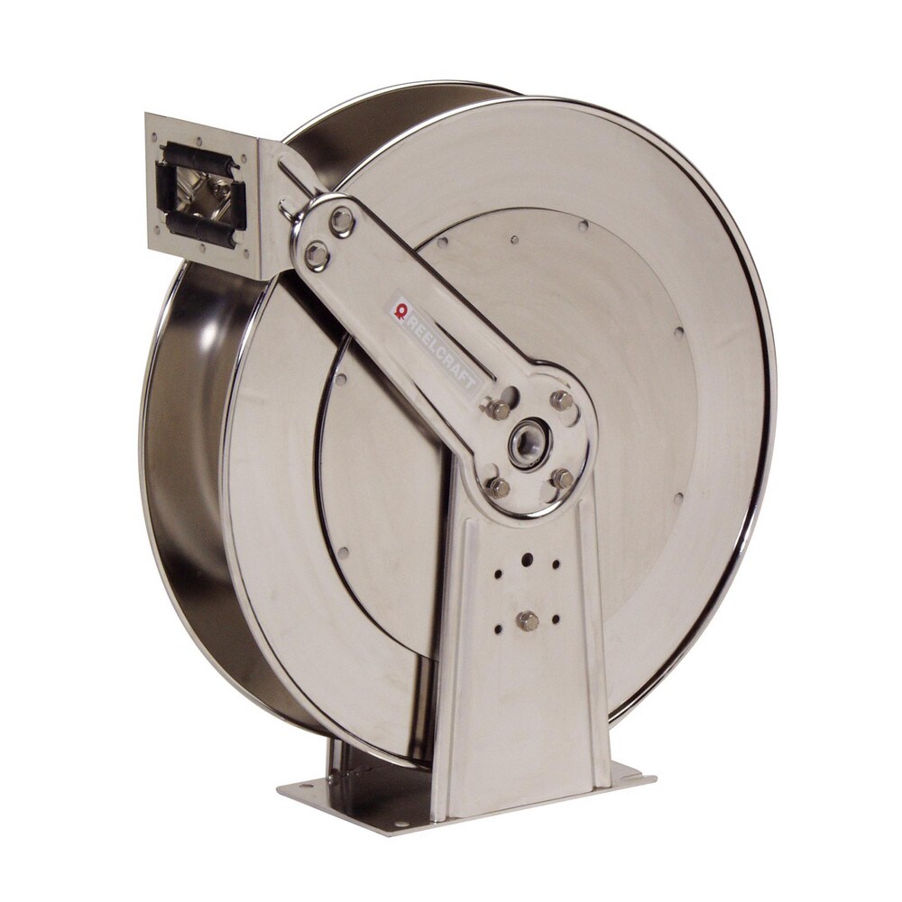 Hose Reel without Hose: 3/4" ID Hose, 50' Long, Spring Retractable