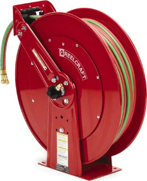 24" Long x 13" Wide x 25-3/8" High, 1/4" ID, Spring Retractable Welding Hose Reel