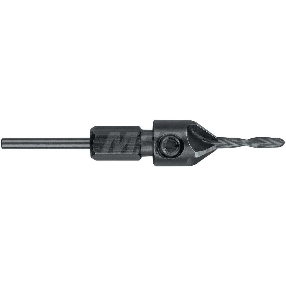 1/4" Drill Compatibility, 5" Overall Length, Adjustable Depth Drill Countersink